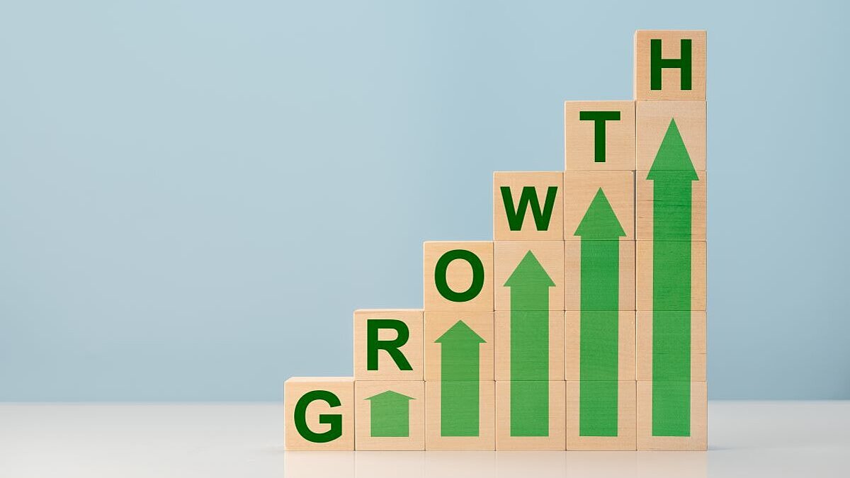 Dargestellt ist ein Balkendiagramm mit der Aufschrift "Growth"